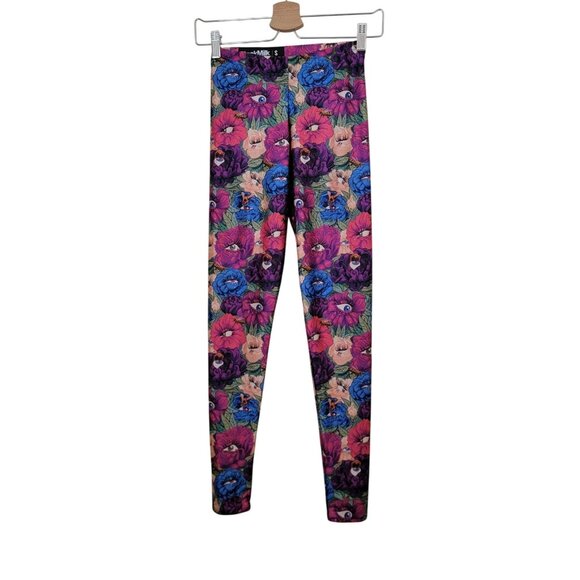 BlackMilk Peeking Peonies Leggings Floral Pattern Women's SM - Made in Australia - Picture 1 of 6